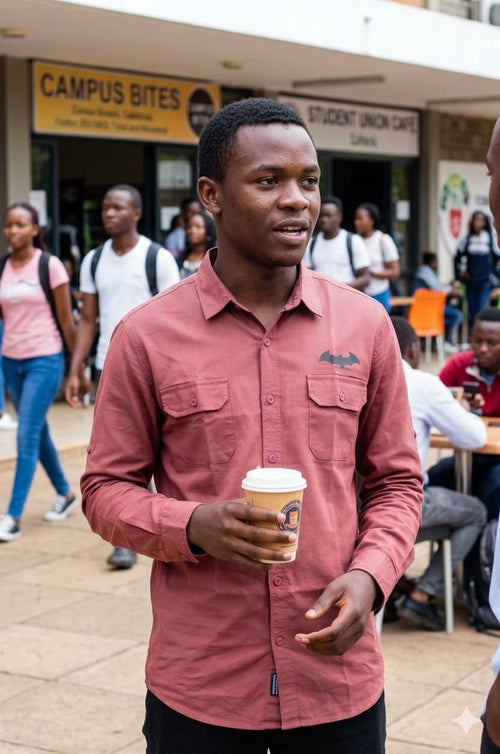MENS BURGUNDY CASUAL SHIRT